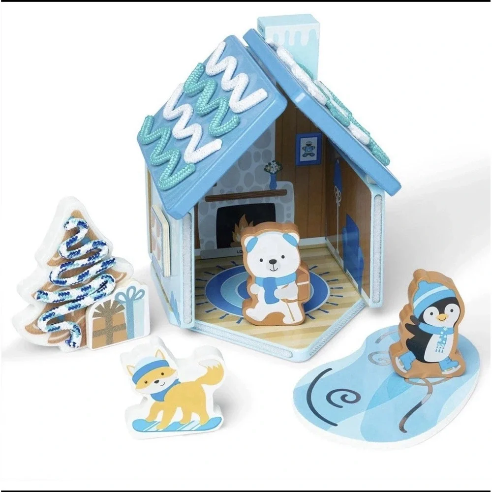 Melissa & Doug Winter Frost Gingerbread House Play Set Mess Free Play 3+